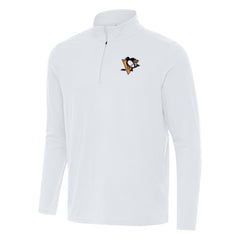 Pittsburgh Penguins Antigua Intent Quarter-Zip Top - White | US 202257909