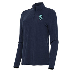 Seattle Kraken Antigua Women's Bright Quarter-Zip Top - Heather Navy | US 202258077