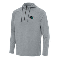 San Jose Sharks Antigua Spikes Quarter-Zip Hoodie - Heather Gray | US 202258409