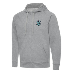 Seattle Kraken Antigua Big & Tall Victory Full-Zip Hoodie - Heather Gray | US 202258488