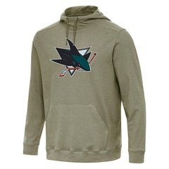 San Jose Sharks Antigua Cloud Pullover Hoodie - Olive | US 202258646