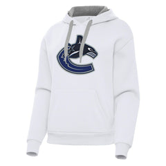 Vancouver Canucks Antigua Women's Victory Pullover Hoodie - White | US 202258874