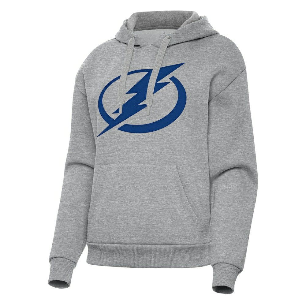 Tampa Bay Lightning Antigua Women's Victory Pullover Hoodie - Heather Gray | US 202258892