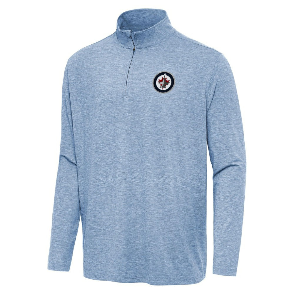 Winnipeg Jets Antigua Hunk Quarter-Zip Top - Heather Blue | US 202258987