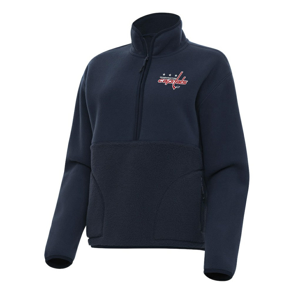 Washington Capitals Antigua Women's Figure Half-Zip Pullover Sweatshirt - Navy | US 202259399