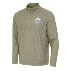 Toronto Maple Leafs Antigua Subtle Quarter-Zip Sweatshirt - Olive | US 202259466