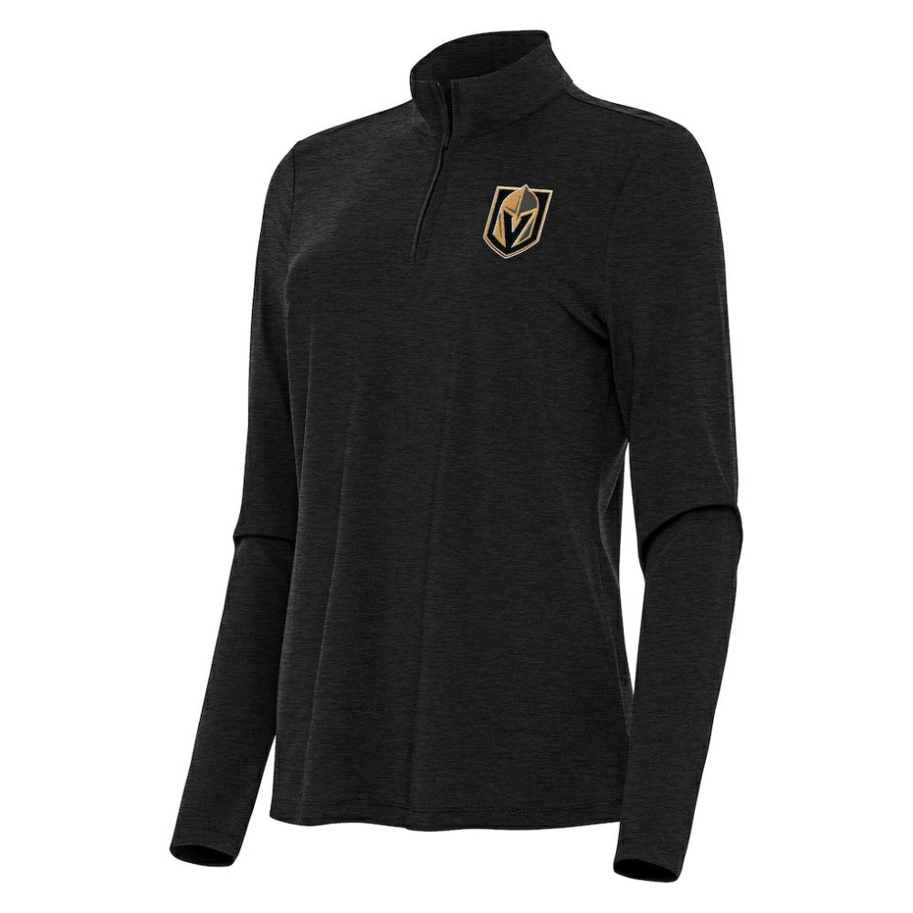 Vegas Golden Knights Antigua Women's Bright Quarter-Zip Top - Heather Black | US 202260007