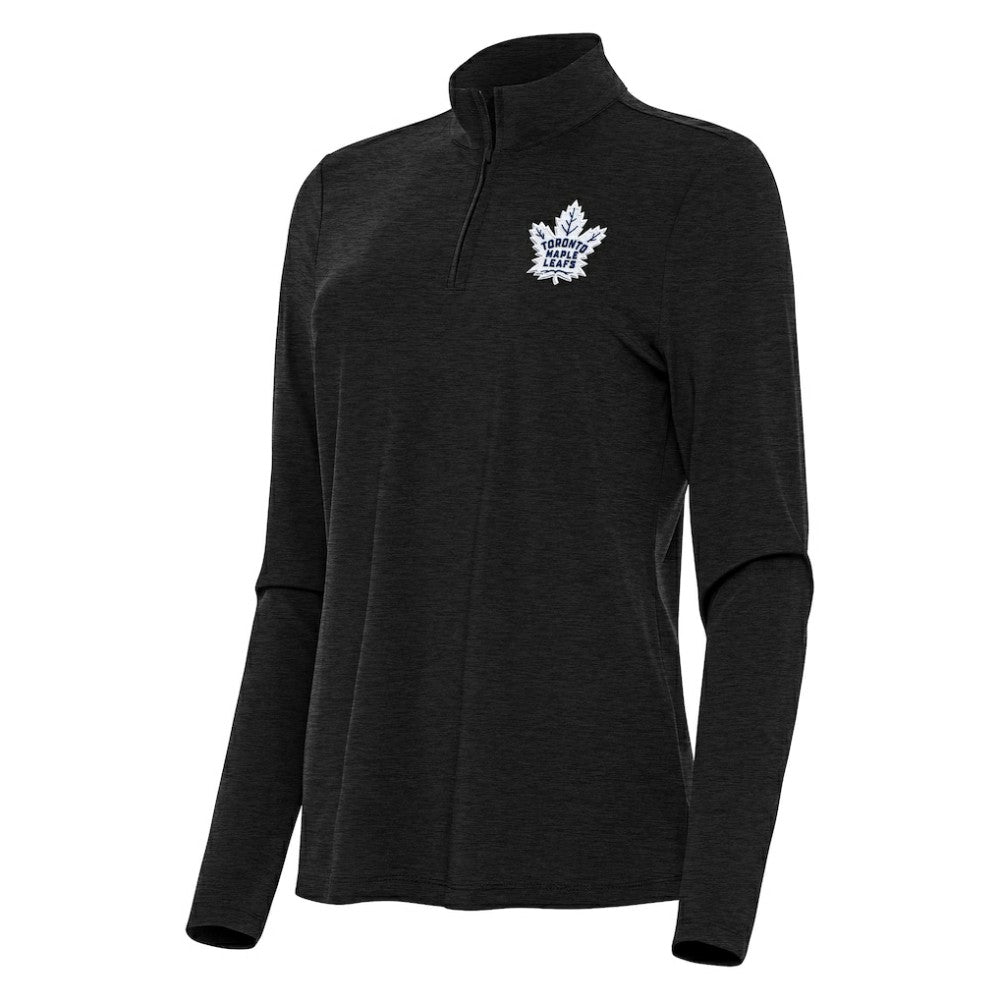 Toronto Maple Leafs Antigua Women's Bright Quarter-Zip Top - Heather Black | US 202260020
