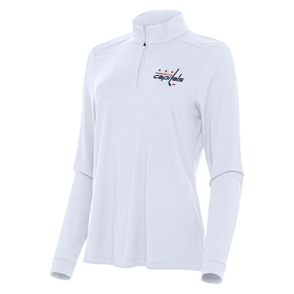 Washington Capitals Antigua Women's Intent Quarter-Zip Top - White | US 202260129