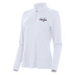 Washington Capitals Antigua Women's Intent Quarter-Zip Top - White | US 202260129