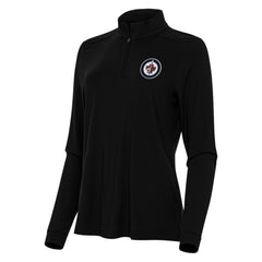 Winnipeg Jets Antigua Women's Intent Quarter-Zip Top - Black | US 202260135