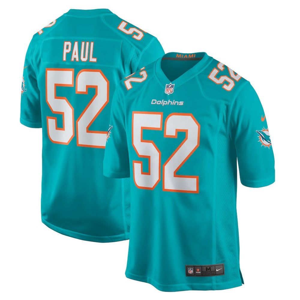 Patrick Paul Miami Dolphins Game Jersey - Aqua Jerseys
