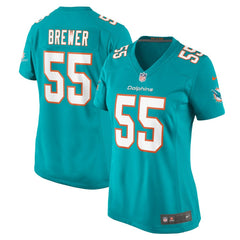 Aaron Brewer Miami Dolphins Women's Game Jersey - Aqua Jerseys