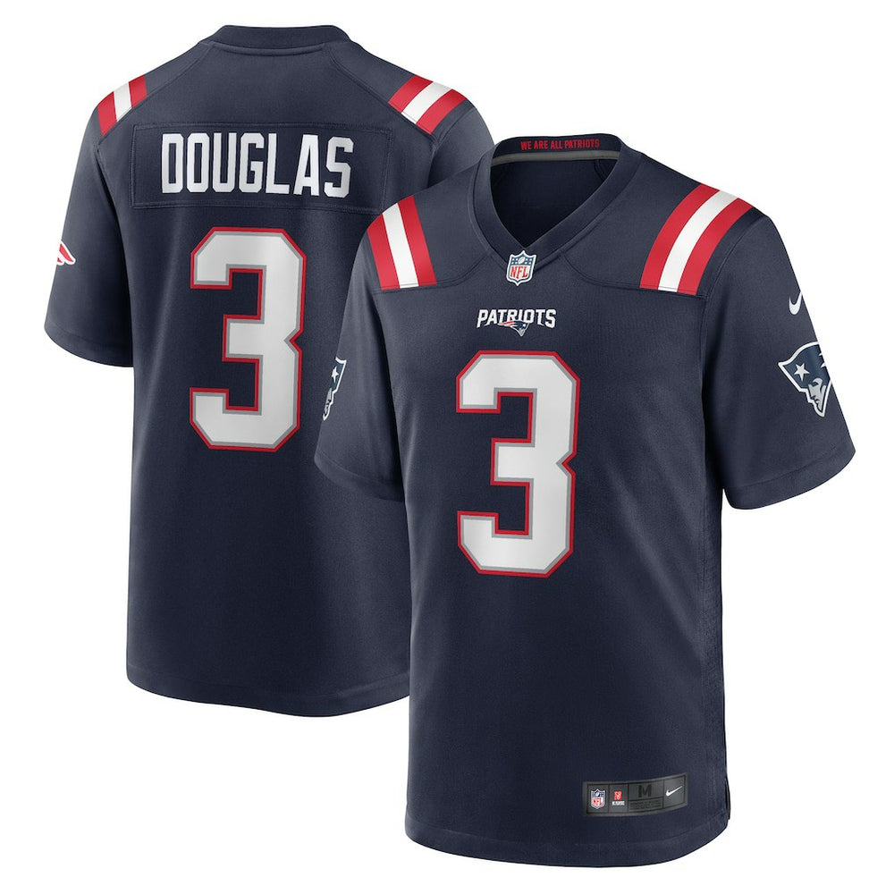 Demario Douglas New England Patriots Game Jersey - Navy Jerseys