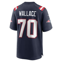 Caedan Wallace New England Patriots Game Jersey - Navy Jerseys