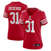 Isaac Guerendo San Francisco 49ers Women's Team Game Jersey - Scarlet Jerseys