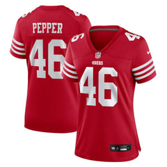 Taybor Pepper San Francisco 49ers Women's Team Game Jersey - Scarlet Jerseys