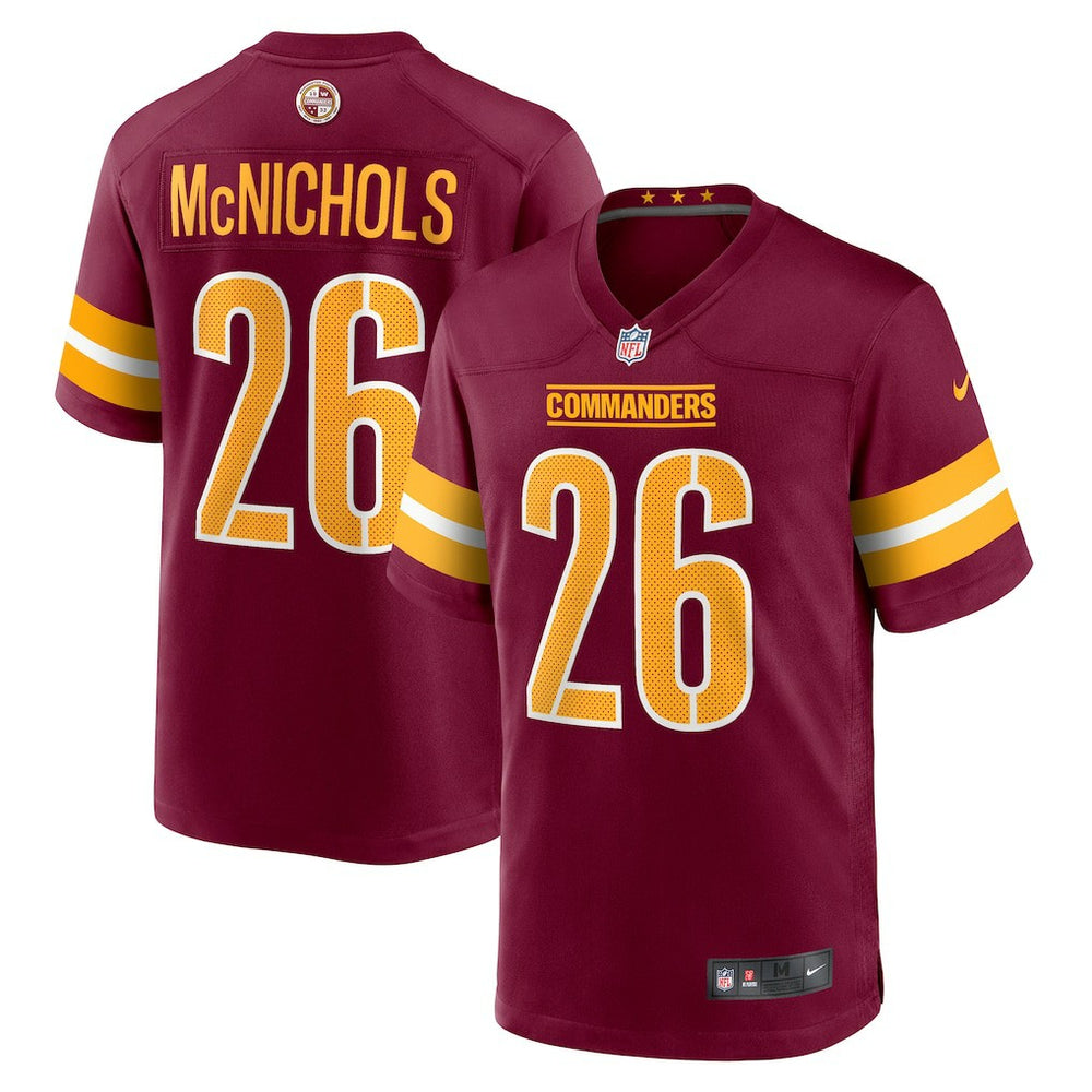 Jeremy McNichols Washington Commanders Game Jersey - Burgundy Jerseys