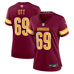 Tyler Ott Washington Commanders Women's Team Game Jersey - Burgundy Jerseys