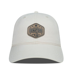 Ottawa Senators Men's Levelwear Faux Leather Patch Unstructured Adjustable Hat - Cream | US 202262251