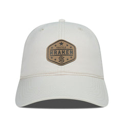 Seattle Kraken Men's Levelwear Faux Leather Patch Unstructured Adjustable Hat - Cream | US 202262255