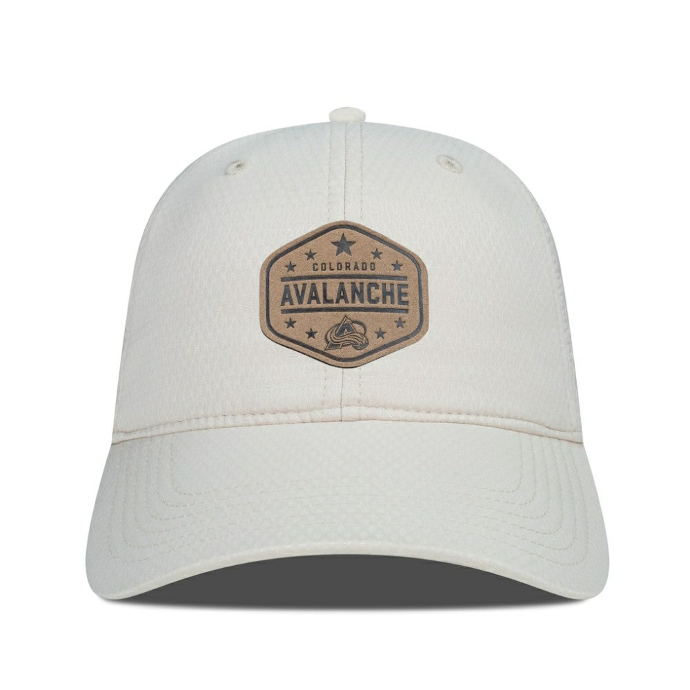 Colorado Avalanche Men's Levelwear Faux Leather Patch Unstructured Adjustable Hat - Cream | US 202262264