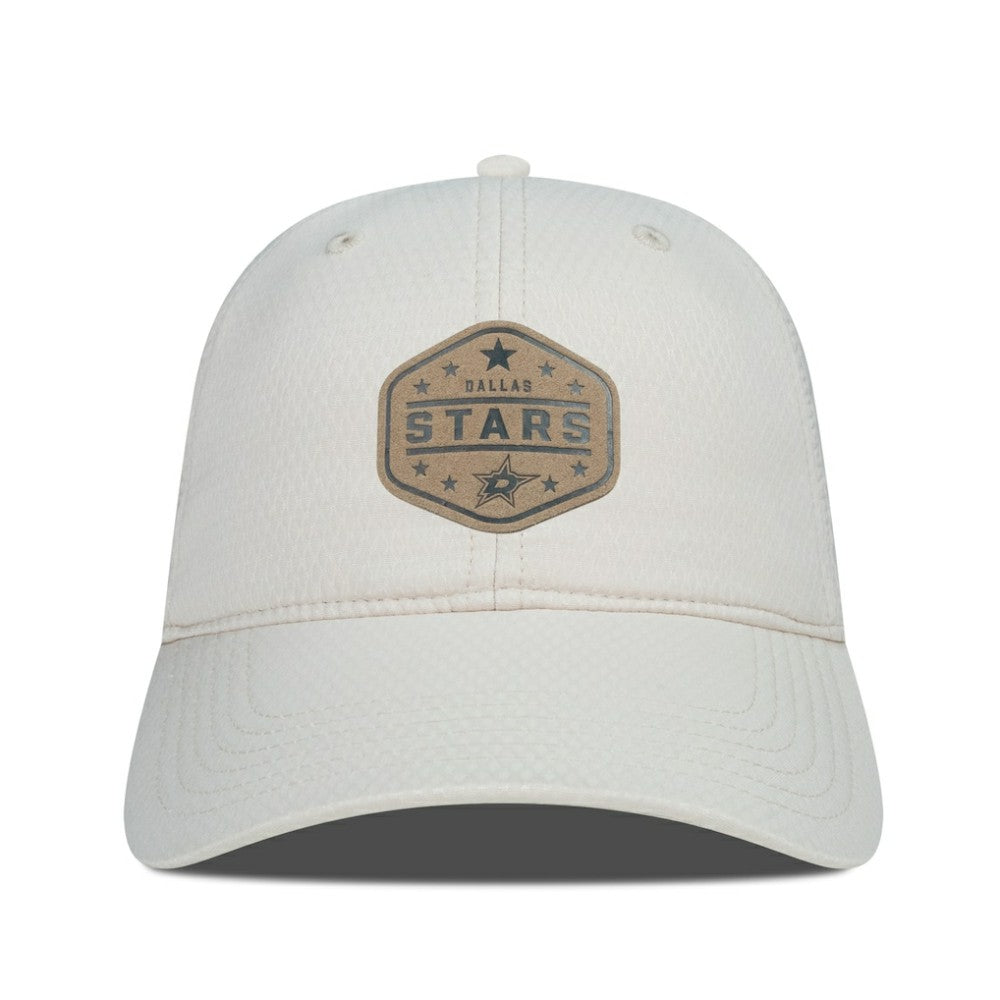Dallas Stars Men's Levelwear Faux Leather Patch Unstructured Adjustable Hat - Cream | US 202262266