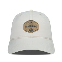 Buffalo Sabres Men's Levelwear Faux Leather Patch Unstructured Adjustable Hat - Cream | US 202262271