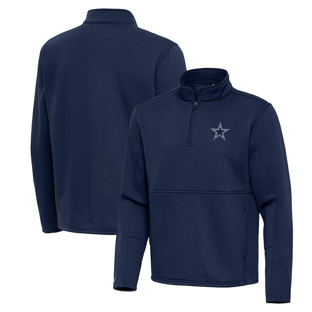 Dallas Cowboys Antigua Twist Quarter-Zip Pullover Jacket - Navy Pullover