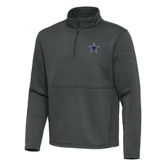 Dallas Cowboys Antigua Twist Quarter-Zip Pullover Jacket - Pewter Pullover