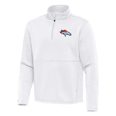 Denver Broncos Antigua Twist Quarter-Zip Pullover Jacket - White Pullover