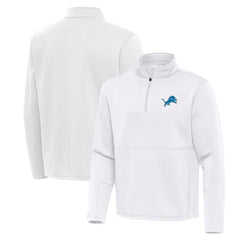 Detroit Lions Antigua Twist Quarter-Zip Pullover Jacket - White Pullover