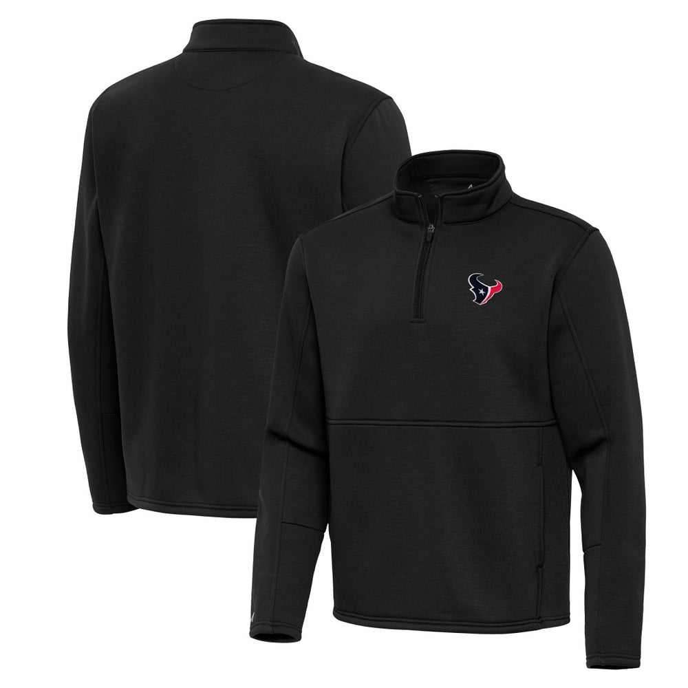 Houston Texans Antigua Twist Quarter-Zip Pullover Jacket - Black Pullover