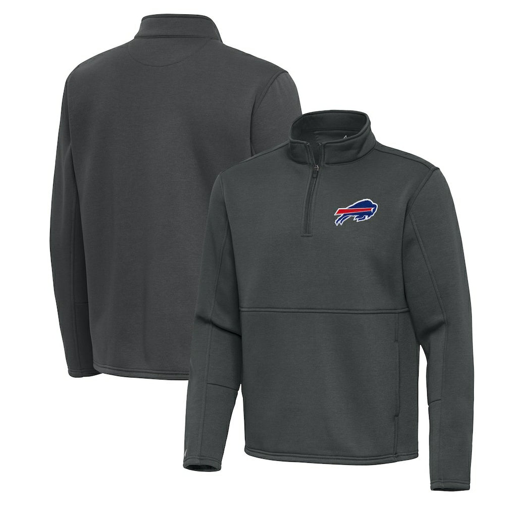 Buffalo Bills Antigua Twist Quarter-Zip Pullover Jacket - Pewter Pullover