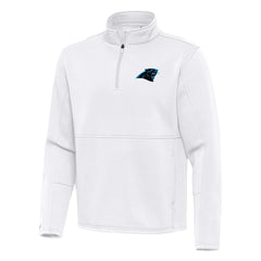 Carolina Panthers Antigua Twist Quarter-Zip Pullover Jacket - White Pullover
