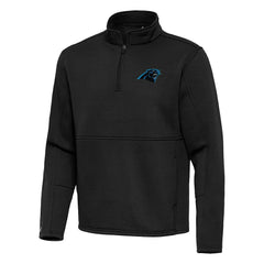 Carolina Panthers Antigua Twist Quarter-Zip Pullover Jacket - Black Pullover