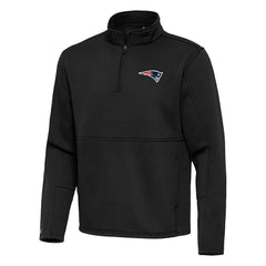 New England Patriots Antigua Twist Quarter-Zip Pullover Jacket - Black Pullover