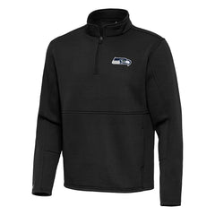 Seattle Seahawks Antigua Twist Quarter-Zip Pullover Jacket - Black Pullover
