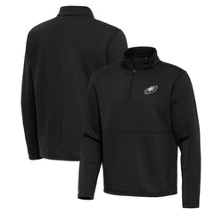 Philadelphia Eagles Antigua Twist Quarter-Zip Pullover Jacket - Black Pullover