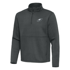 Philadelphia Eagles Antigua Twist Quarter-Zip Pullover Jacket - Pewter Pullover