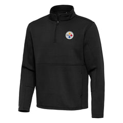 Pittsburgh Steelers Antigua Twist Quarter-Zip Pullover Jacket - Black Pullover