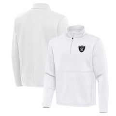 Las Vegas Raiders Antigua Twist Quarter-Zip Pullover Jacket - White Pullover