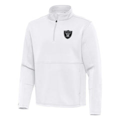 Las Vegas Raiders Antigua Twist Quarter-Zip Pullover Jacket - White Pullover