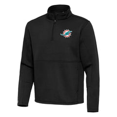 Miami Dolphins Antigua Twist Quarter-Zip Pullover Jacket - Black Pullover