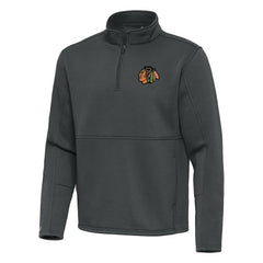 Chicago Blackhawks Antigua Twist Quarter-Zip Pullover Jacket - Pewter | US 202264691
