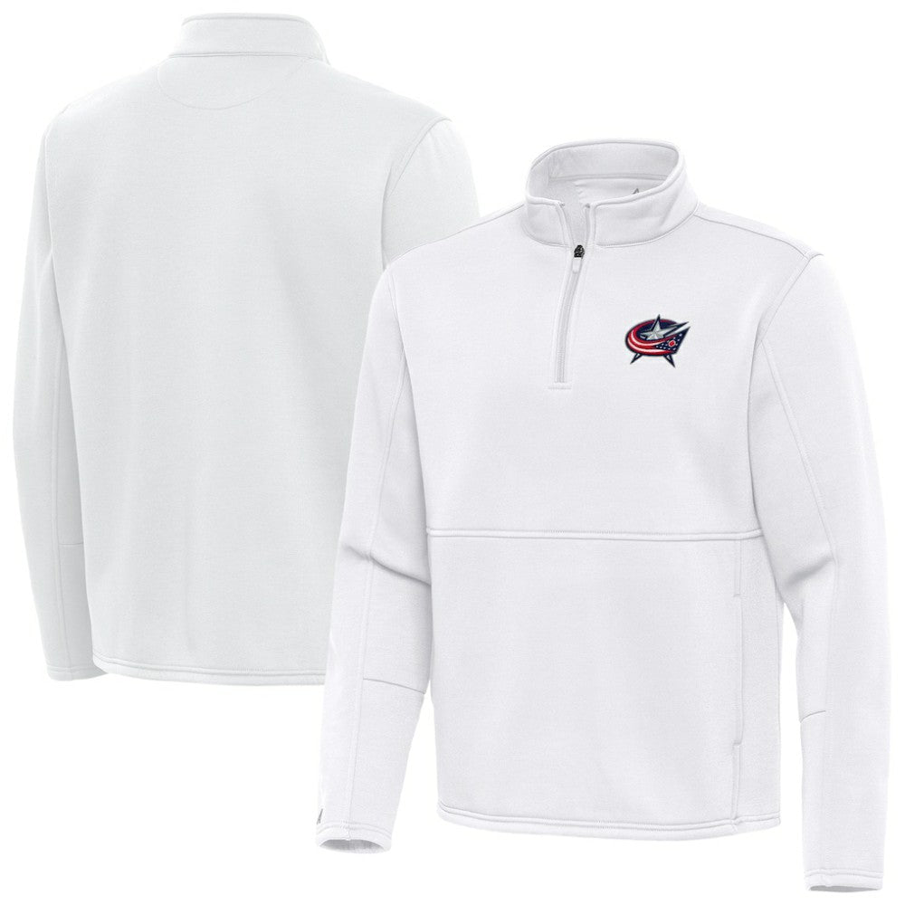 Columbus Blue Jackets Antigua Twist Quarter-Zip Pullover Jacket - White | US 202264697