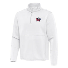 Columbus Blue Jackets Antigua Twist Quarter-Zip Pullover Jacket - White | US 202264697