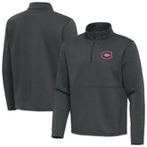 Montreal Canadiens Antigua Twist Quarter-Zip Pullover Jacket - Pewter | US 202264712