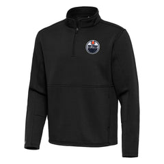 Edmonton Oilers Antigua Twist Quarter-Zip Pullover Jacket - Black | US 202264716