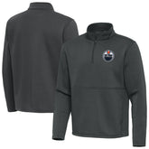 Edmonton Oilers Antigua Twist Quarter-Zip Pullover Jacket - Pewter | US 202264718